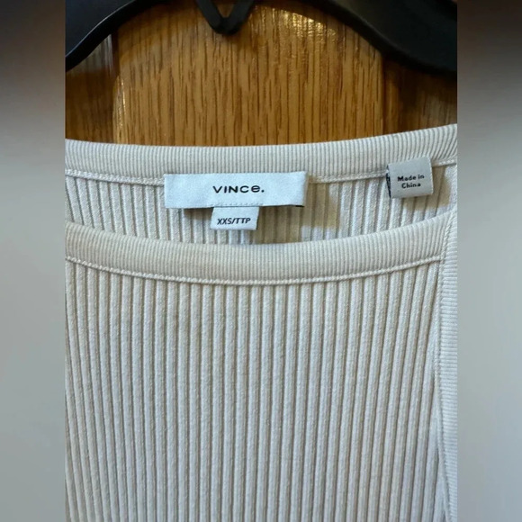 Vince Ribbed High-Neck Midi Tank Dress size XXS Color: FLAXEN $245.00 - Picture 7 of 8